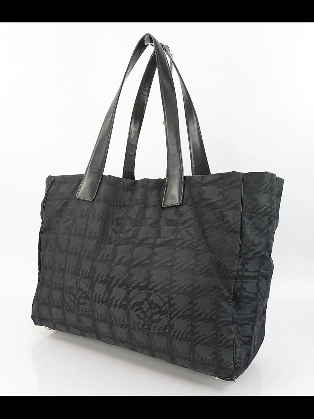 CHANEL Black Quilted Logo Tote